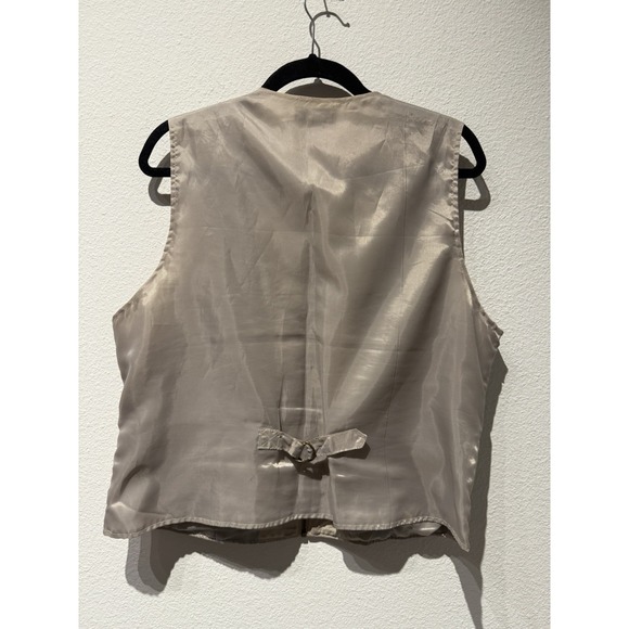 Great Northwest Tan Lined Suede Leather Zip Up Vest Size XL Boho Hippie - Picture 7 of 8